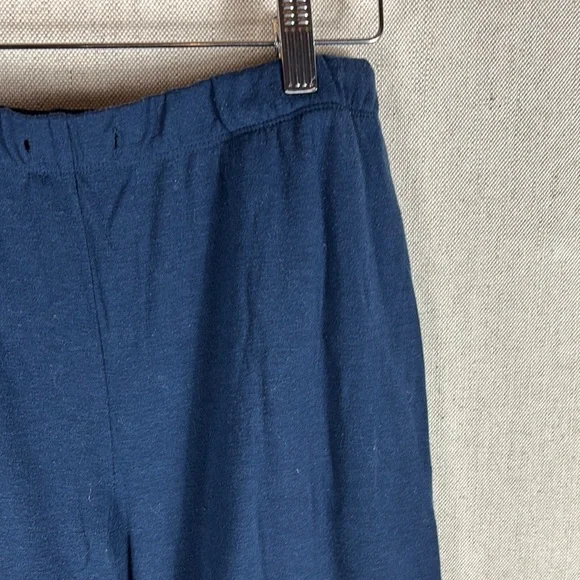 Women's WoolX Harper Navy Pajama Set with White Trim - Picture 10 of 14